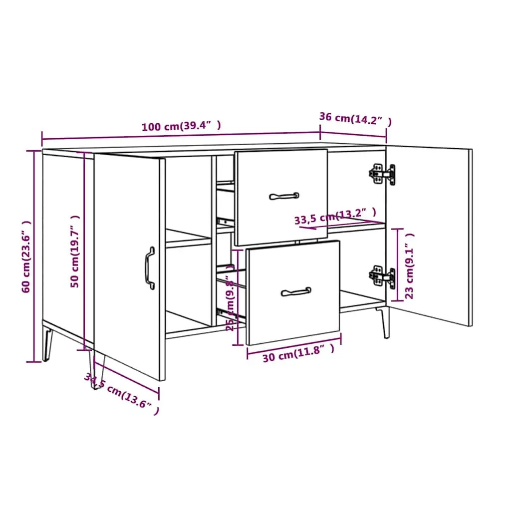 Brown Engineered Wood Sideboard for Easy Storage