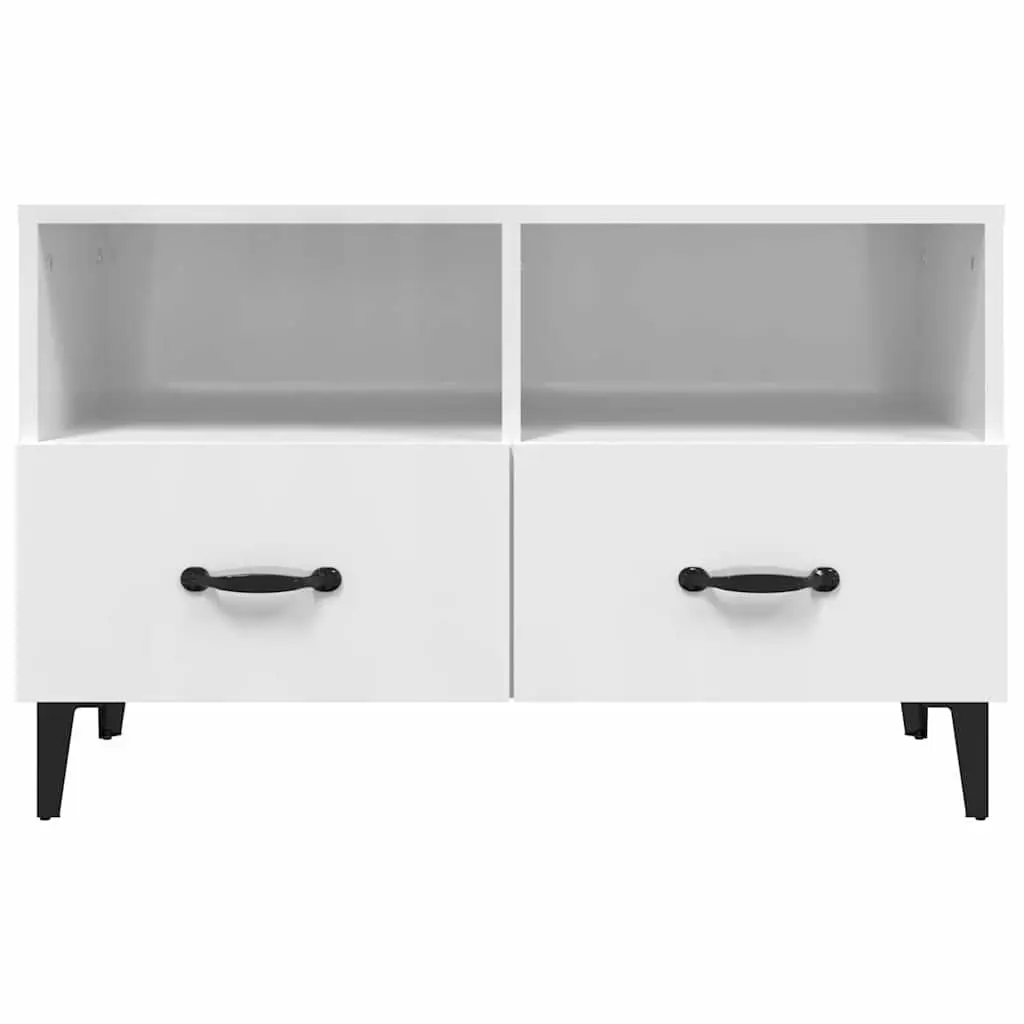 TV Cabinet High Gloss White Media Unit Storage Drawers 80 x 36 x 50 cm