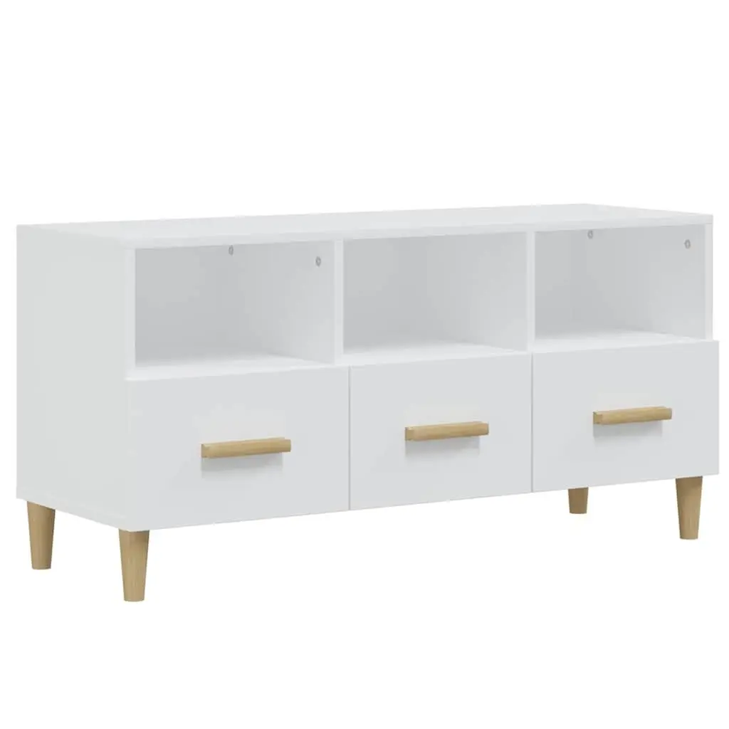 White TV Cabinet 102x36x50 cm with Ample Storage