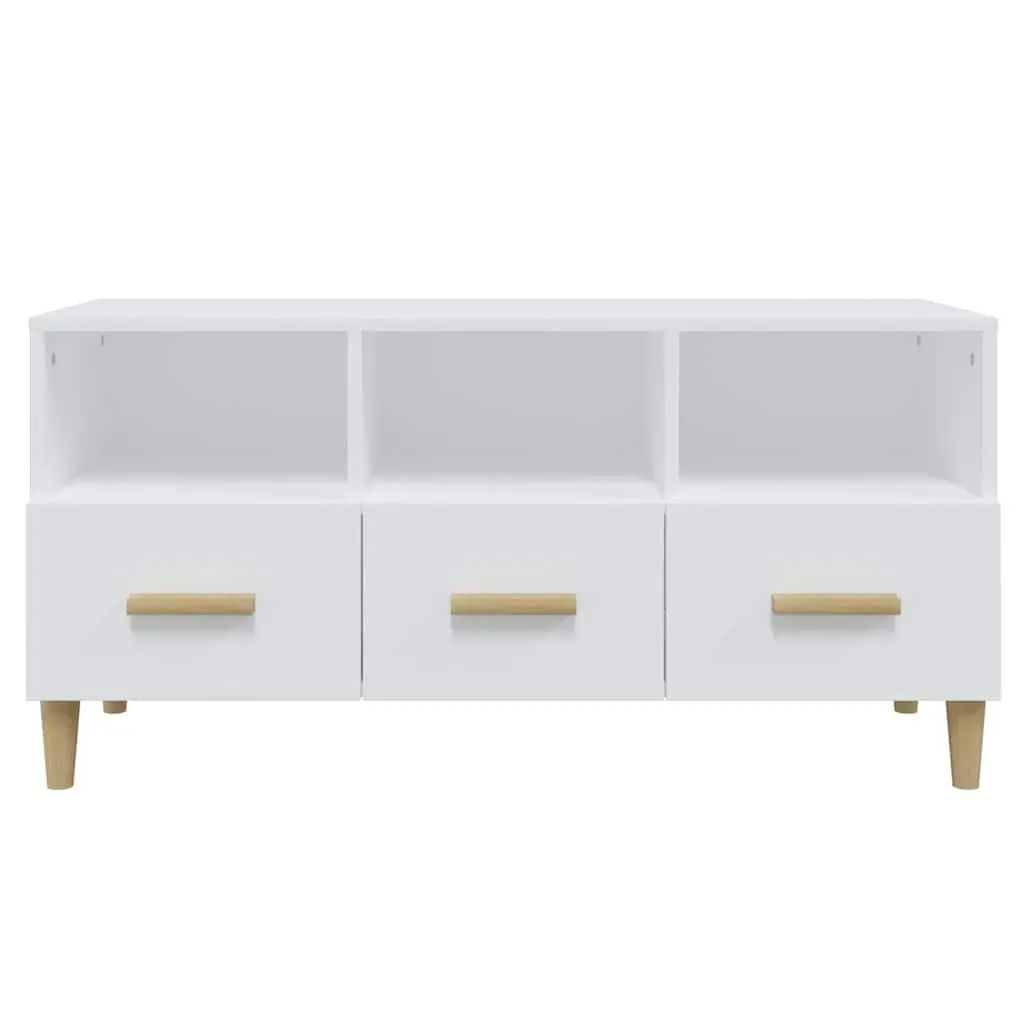 White TV Cabinet 102x36x50 cm with Ample Storage