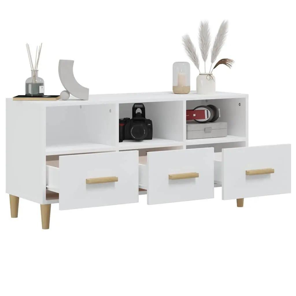 White TV Cabinet 102x36x50 cm with Ample Storage