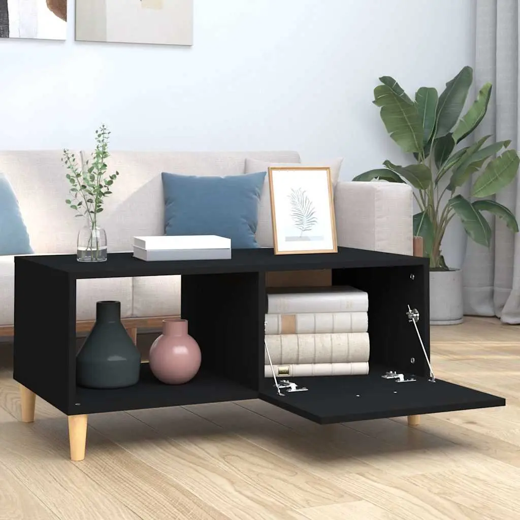 Black Coffee Table with Storage Options