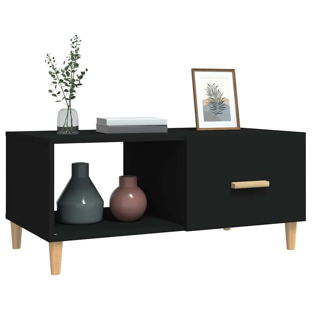 Black Coffee Table with Storage Options