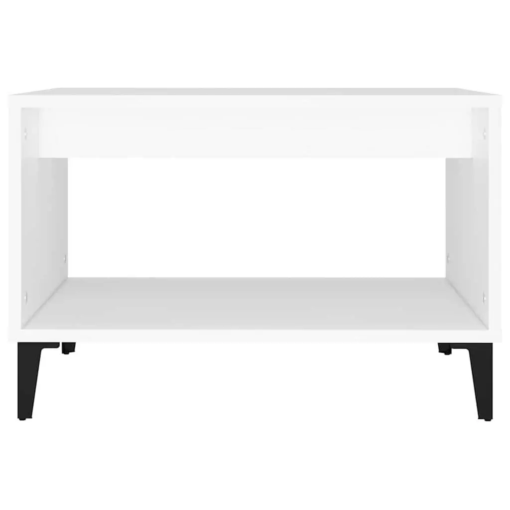 Coffee Table Open Storage Compartment Living Room 60L x 50W x 40H cm White