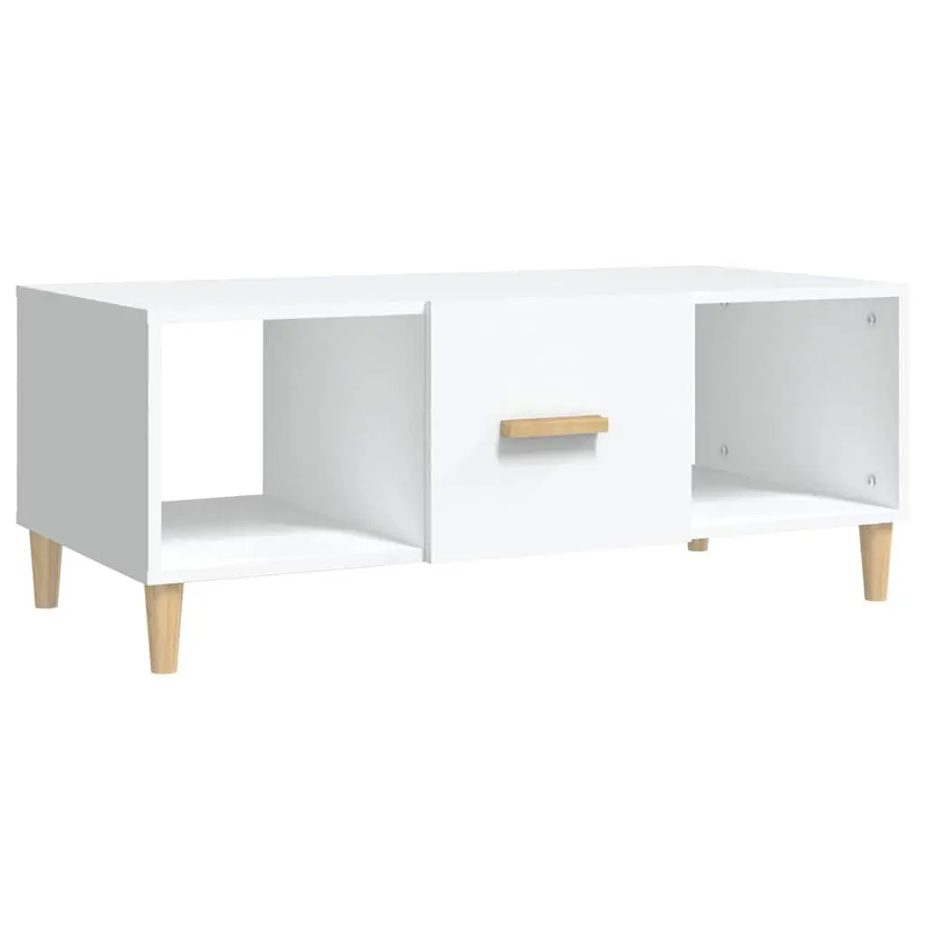 Coffee Table Storage Compartments 102x50x40 cm White