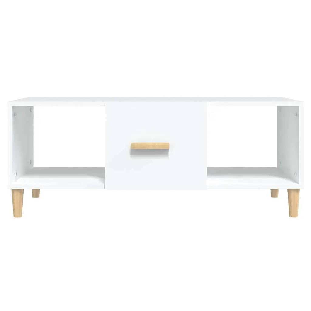Coffee Table Storage Compartments 102x50x40 cm White