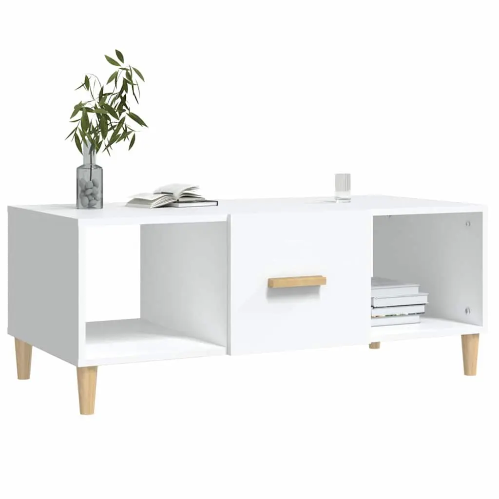 Coffee Table Storage Compartments 102x50x40 cm White