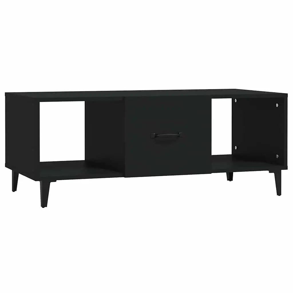 Coffee Table Storage Compartment 102x50x40 cm Black Engineered Wood