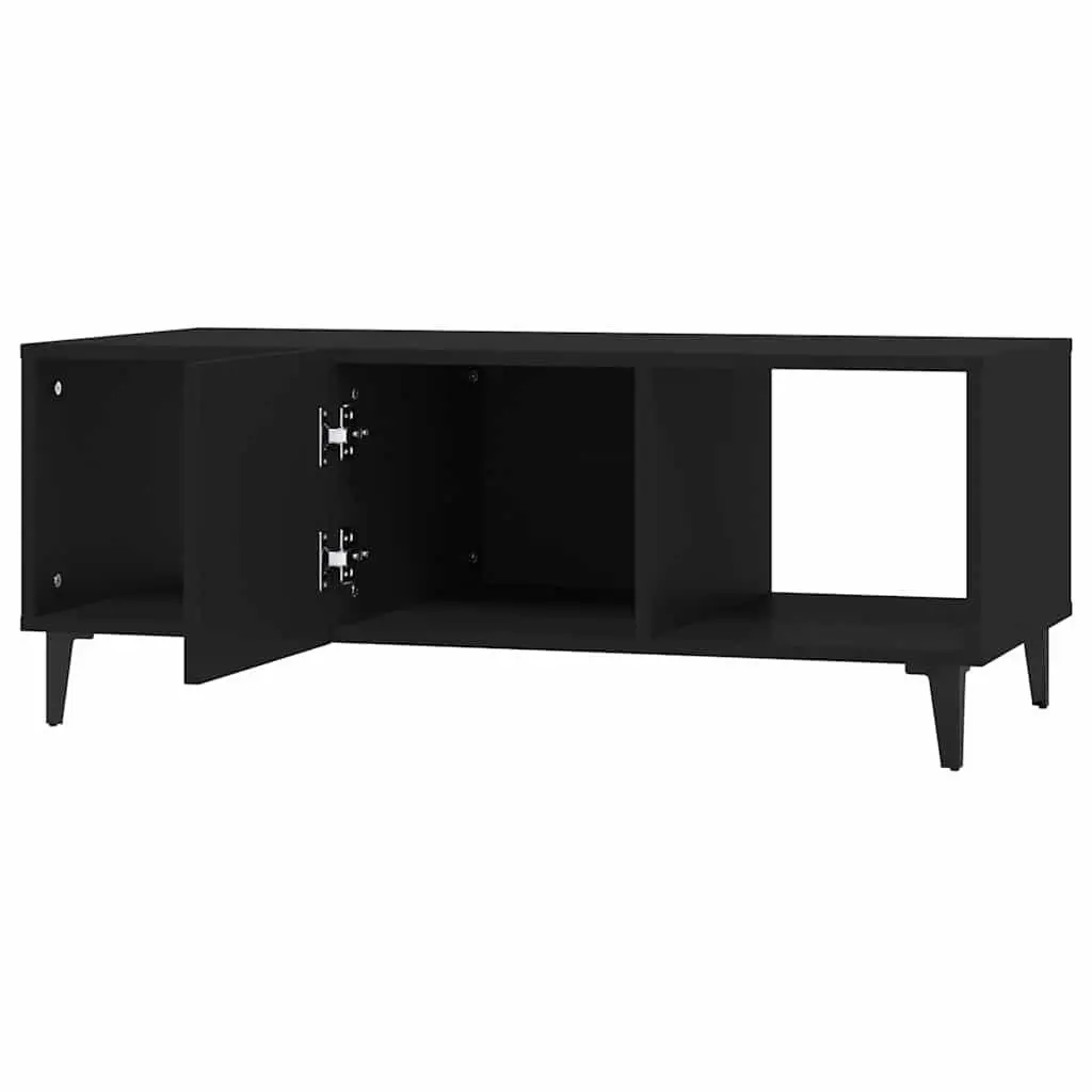 Coffee Table Storage Compartment 102x50x40 cm Black Engineered Wood