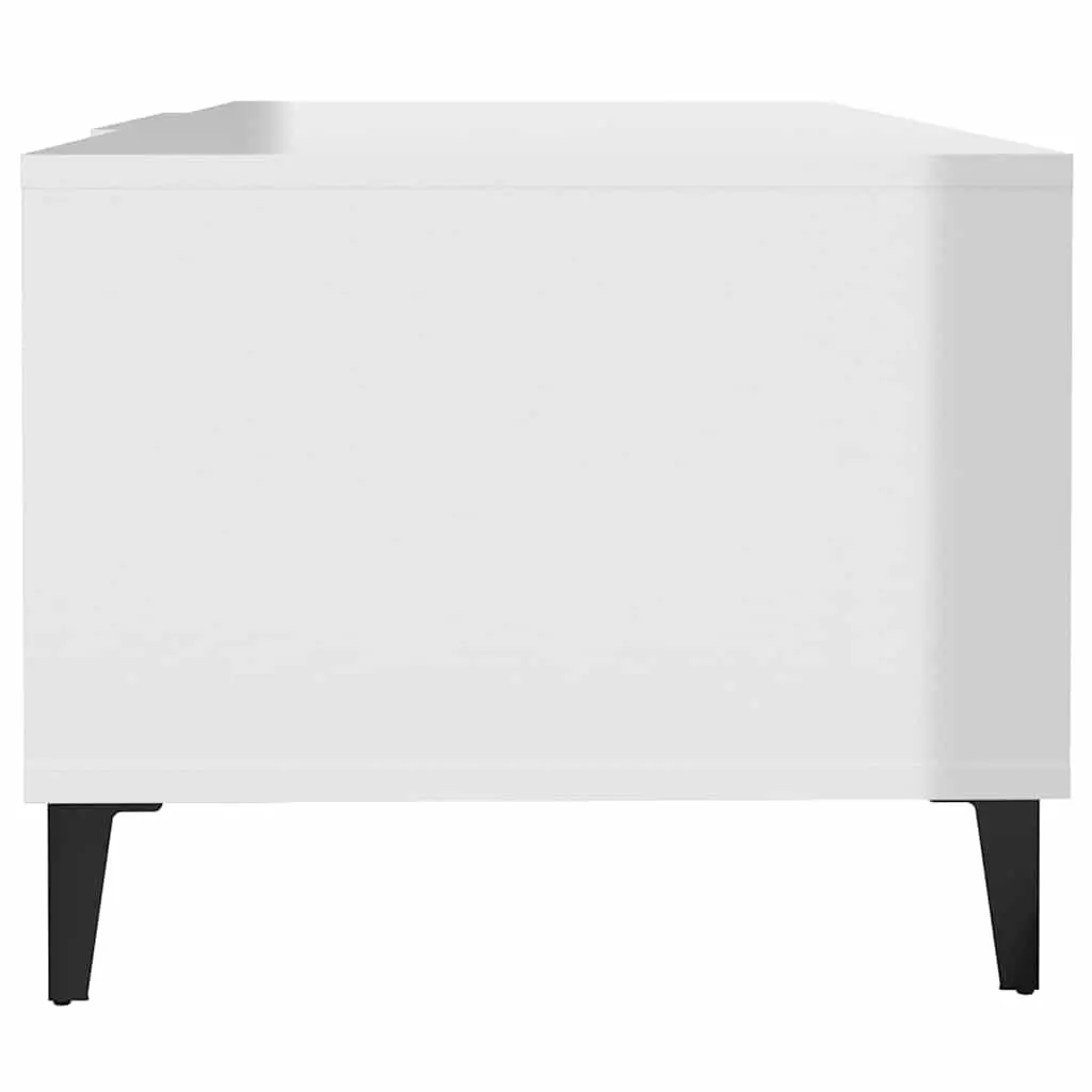 High Gloss White Coffee Table with Ample Storage Options