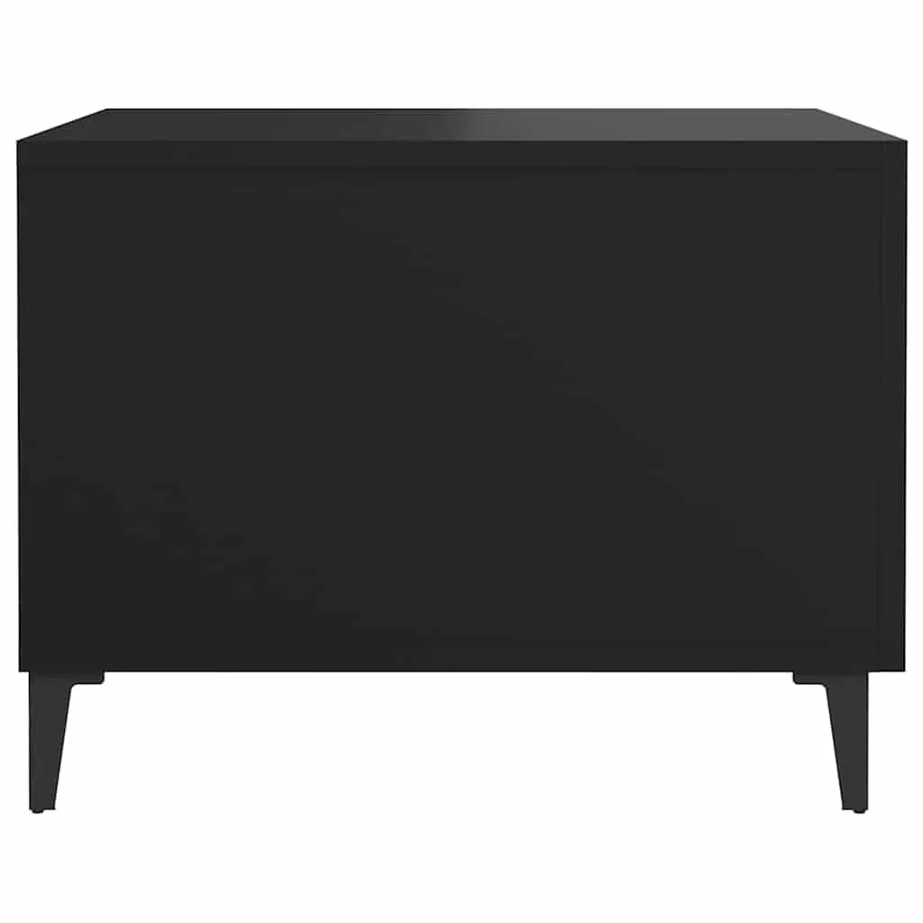 Coffee Table Set 2 pcs Storage Drawer 50x50x40 cm Black Industrial Metal Legs