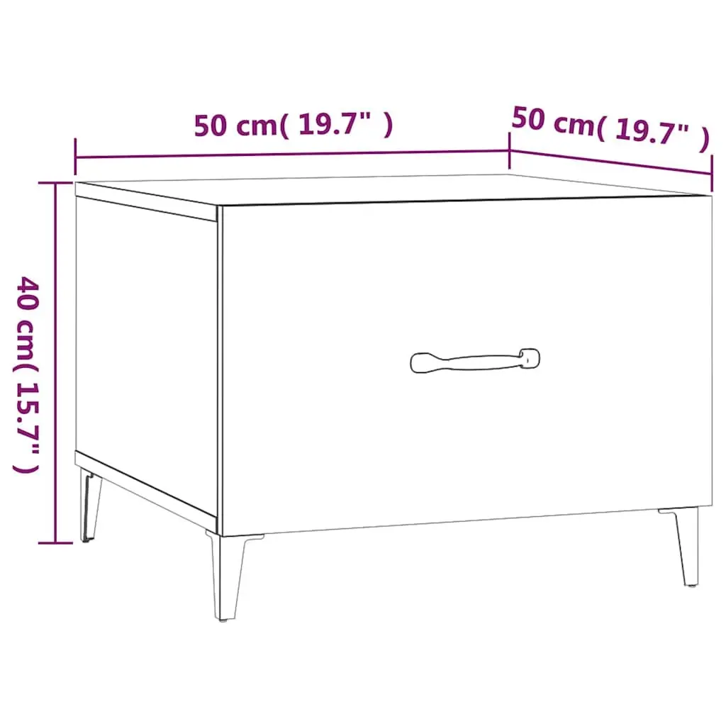 Coffee Table Set 2 pcs Storage Drawer 50x50x40 cm Black Industrial Metal Legs