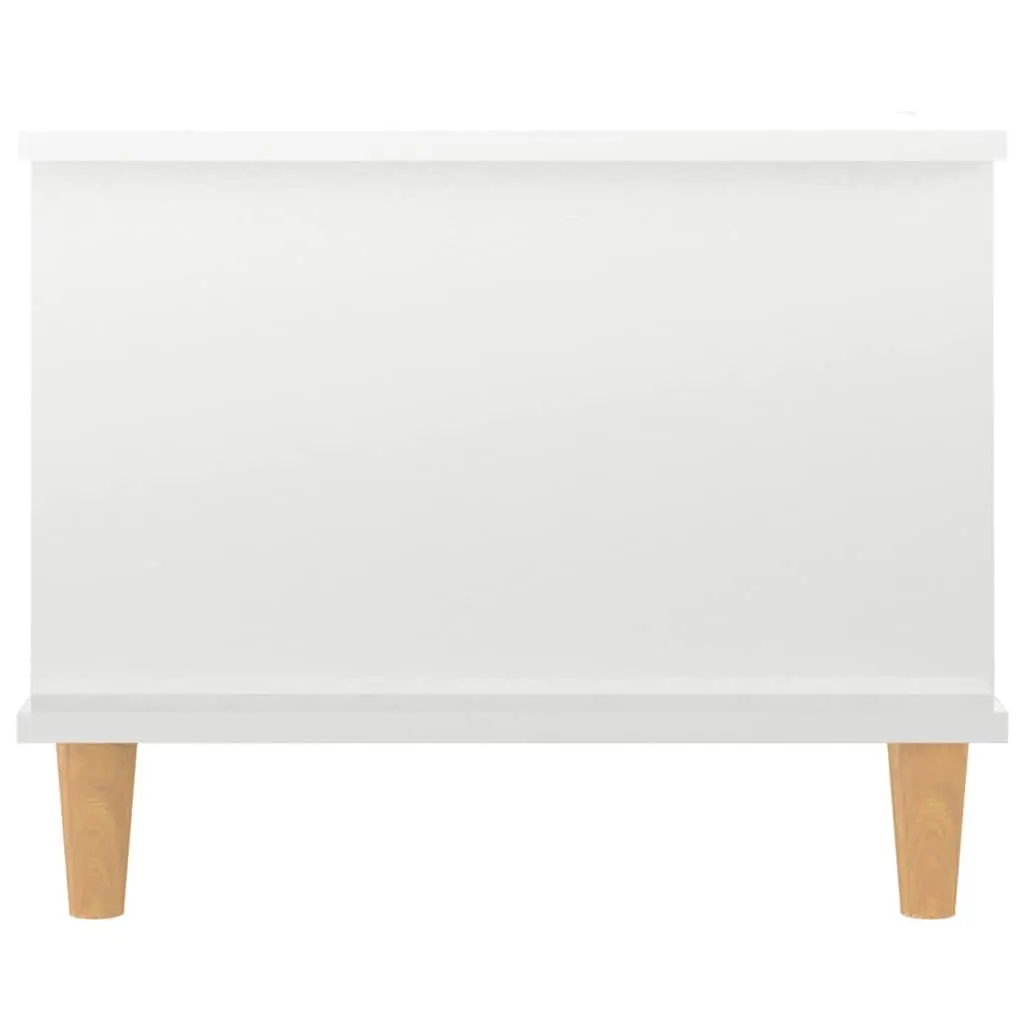 Coffee Table High Gloss White 90x50x40 cm Storage Compartment Shelf Accent