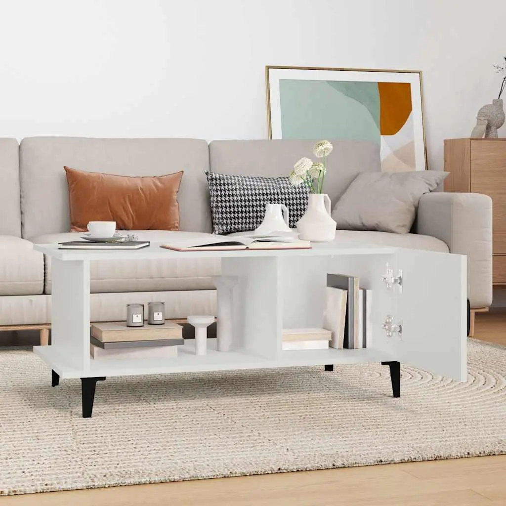 White Coffee Table with Ample Storage Solutions
