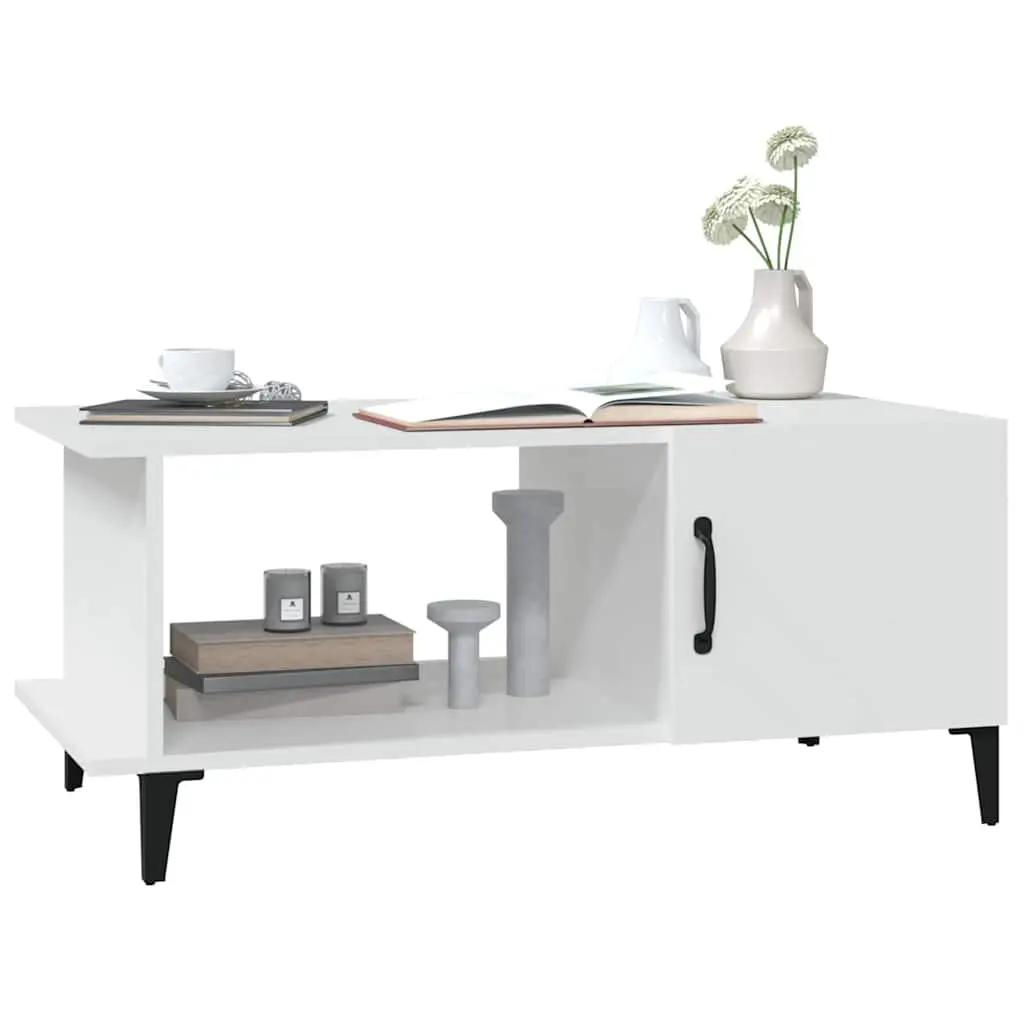 White Coffee Table with Ample Storage Solutions