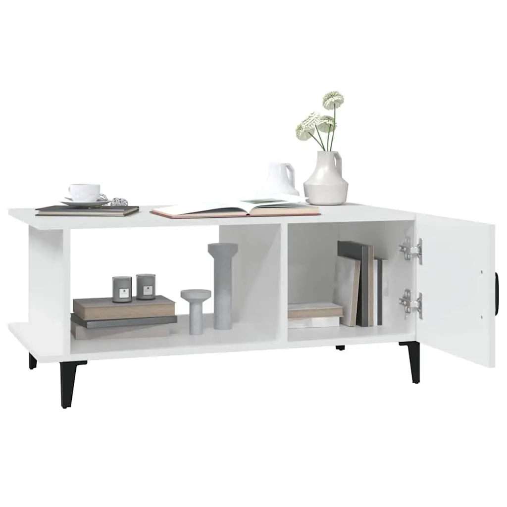 White Coffee Table with Ample Storage Solutions