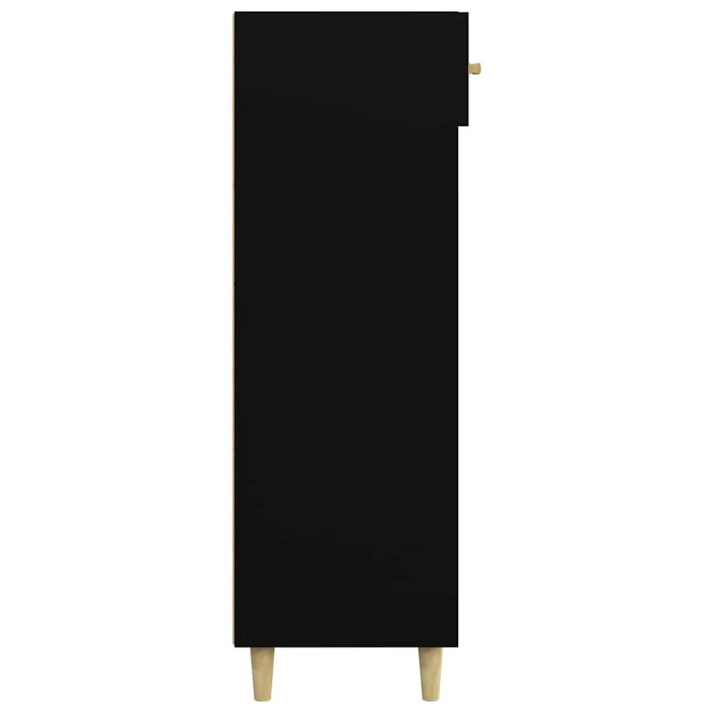 Shoe Cabinet Storage Organiser 60x35x105cm Black 5 Compartments Drawer