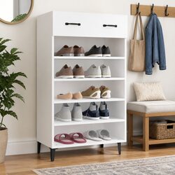White Engineered Wood Shoe Cabinet: A Practical Choice