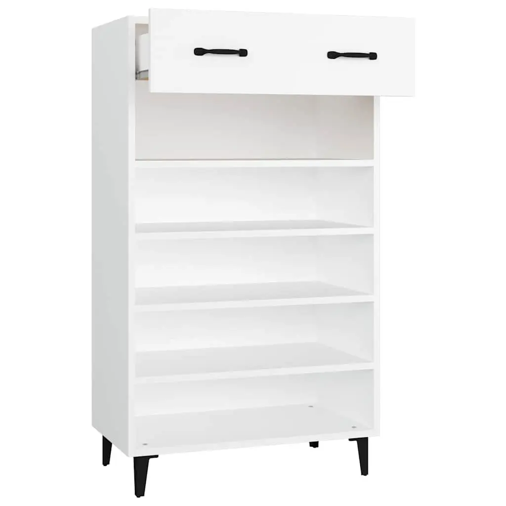 Shoe Cabinet White Engineered Wood Storage Cupboard 60 x 35 x 105 cm