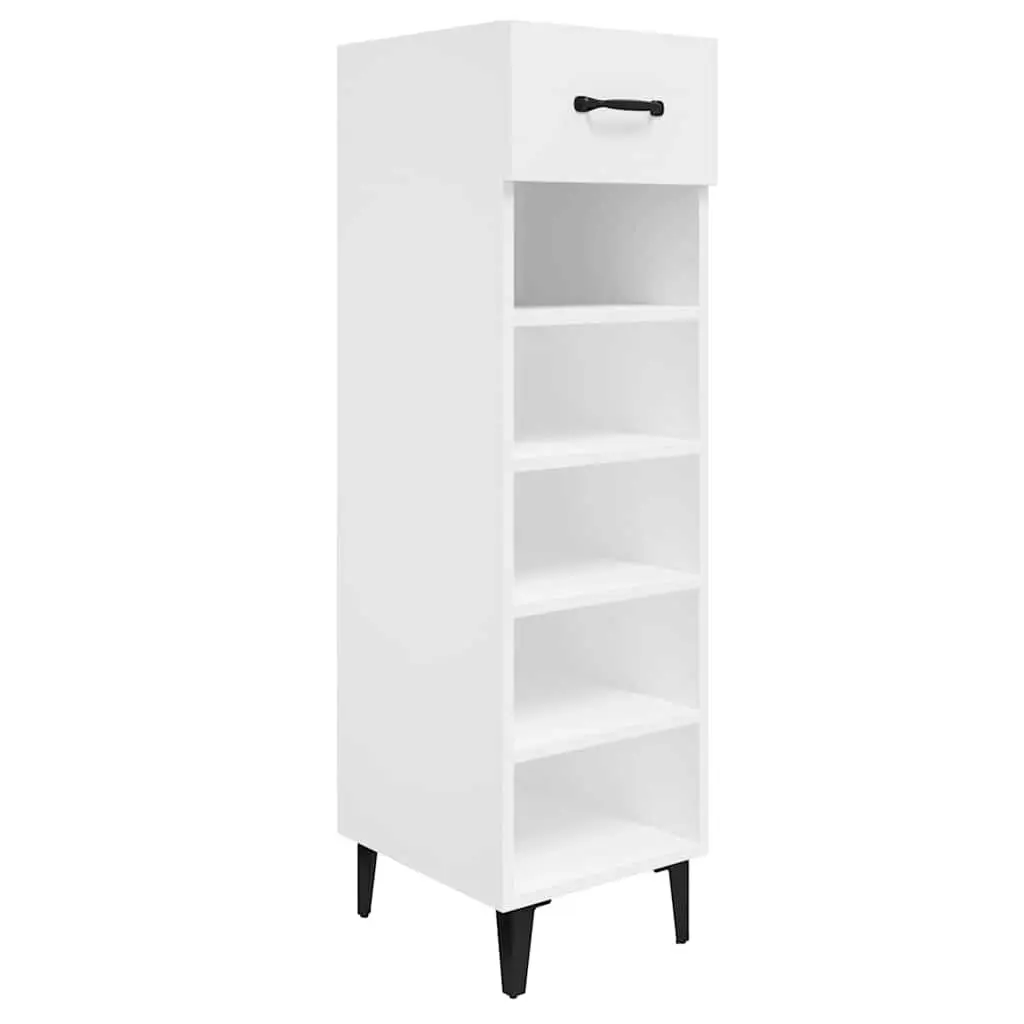 Shoe Cabinet Storage Organiser White High Gloss 30W x 35D x 105H cm