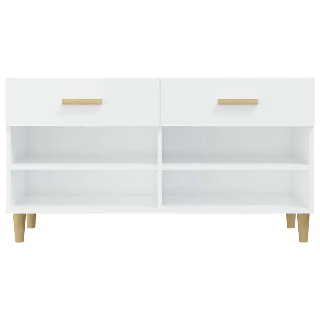 Shoe Cabinet Storage Organiser High Gloss White 102W x 35D x 55H cm