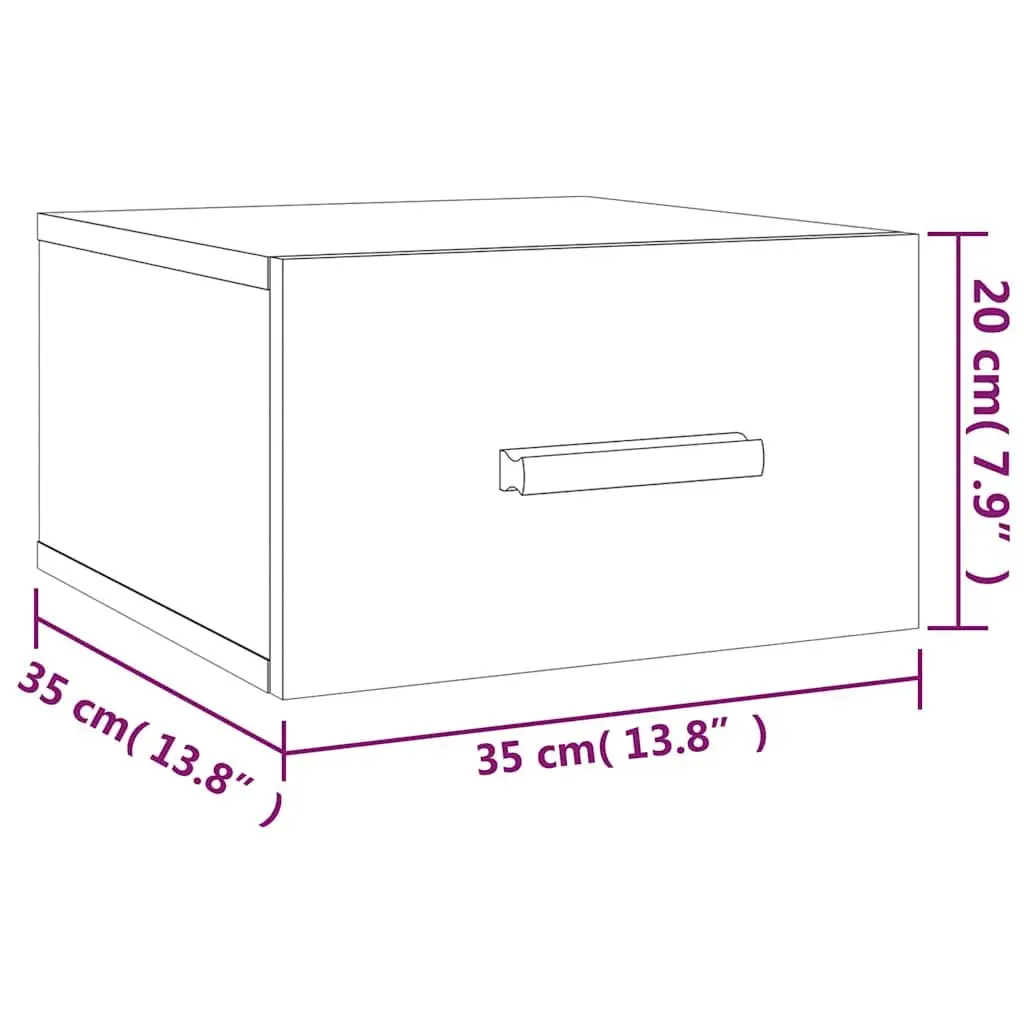 Wall-mounted Bedside Cabinets 2 pcs Floating Nightstands Storage Shelves White