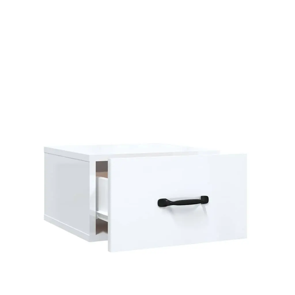 Wall-mounted Bedside Cabinets 2 pcs White Floating Night Stands Storage
