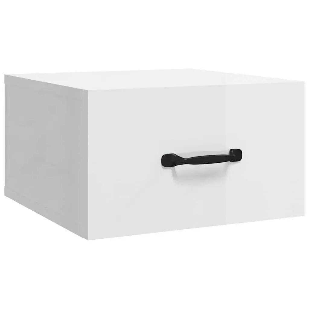 Wall-mounted Bedside Cabinets 2 pcs White Floating Night Stands Storage