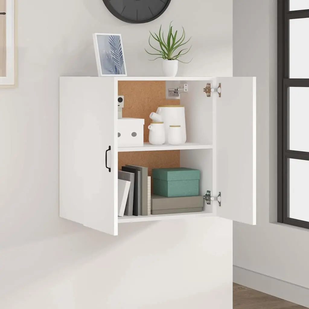 Wall Cabinet Storage 60x31x60 cm White Engineered Wood 2 Door Floating