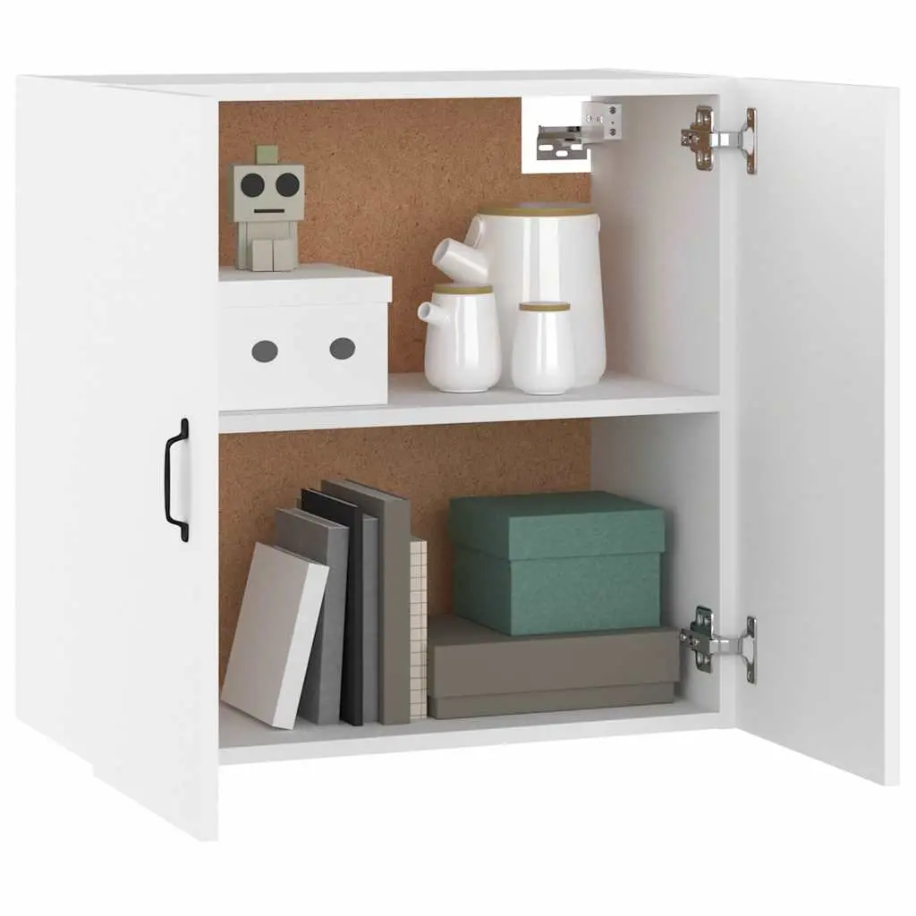 Wall Cabinet Storage 60x31x60 cm White Engineered Wood 2 Door Floating