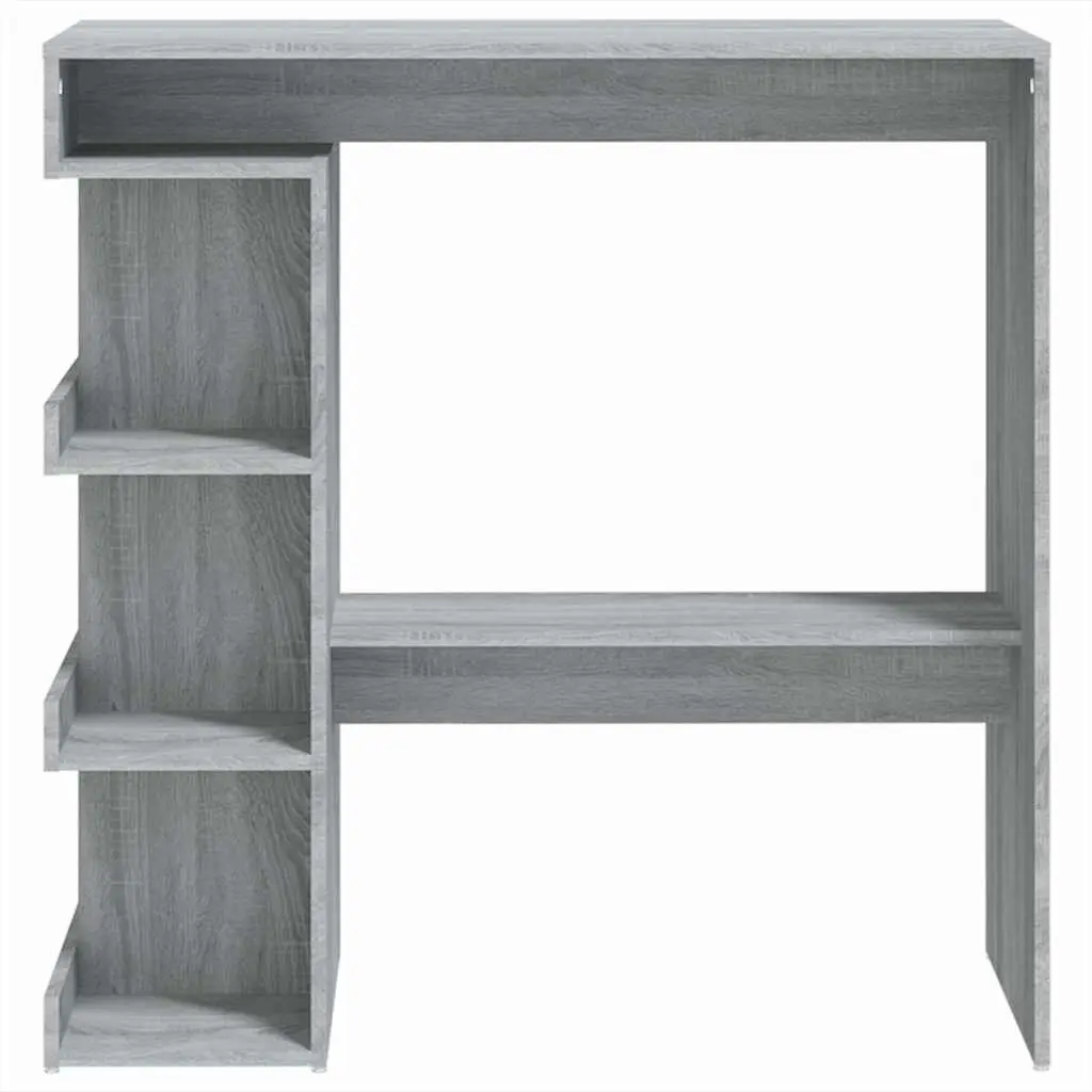Bar Table Grey Kitchen Dining Bistro with Storage Rack 100L x 50W x 101.5H cm