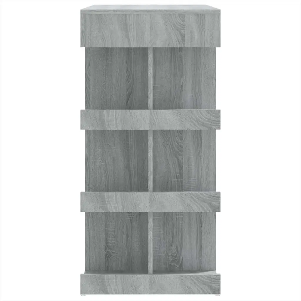 Bar Table Grey Kitchen Dining Bistro with Storage Rack 100L x 50W x 101.5H cm