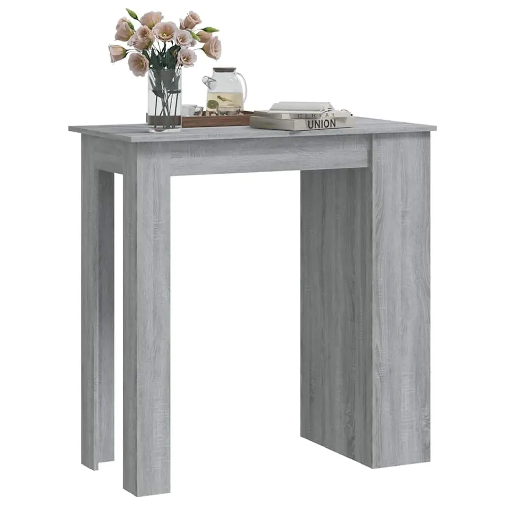 Bar Table Compact Kitchen Dining Furniture 102 x 50 x 103.5 cm Grey Sonoma