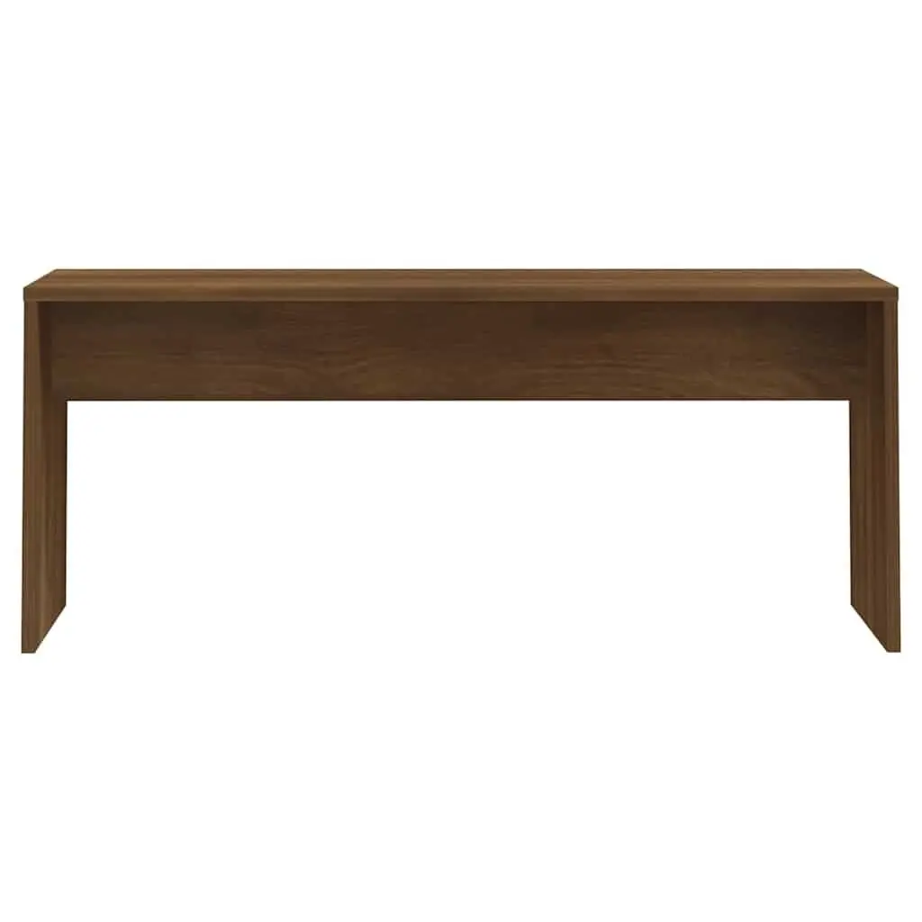 3 Piece Dining Set Engineered Wood Table Bench Brown
