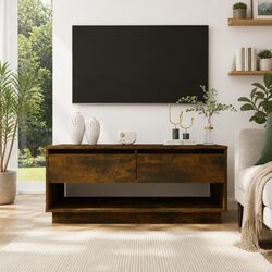 Reliable Brown TV Cabinet with Ample Storage Space
