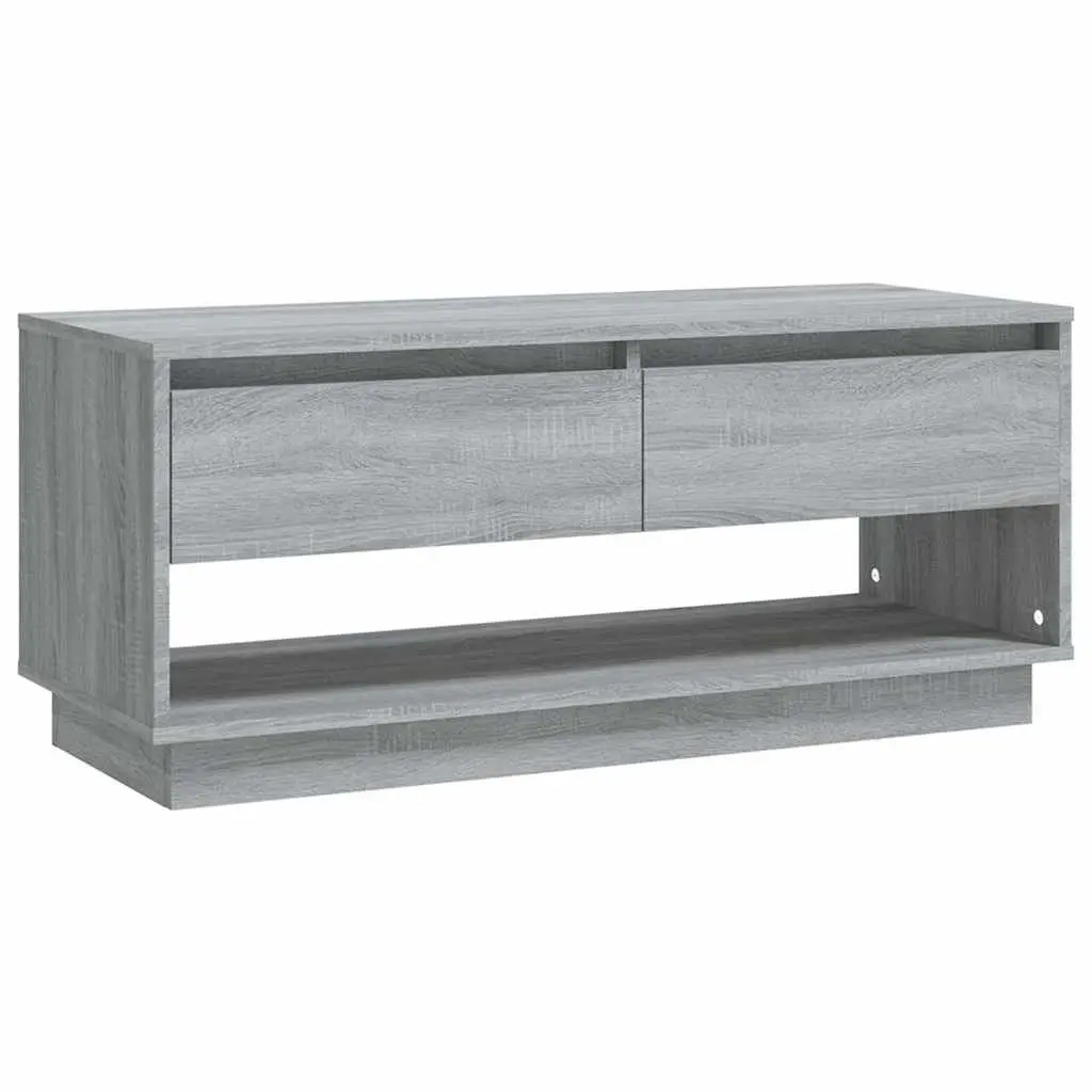 TV Cabinet Media Storage Engineered Wood 102 x 41 x 44 cm Grey Sonoma