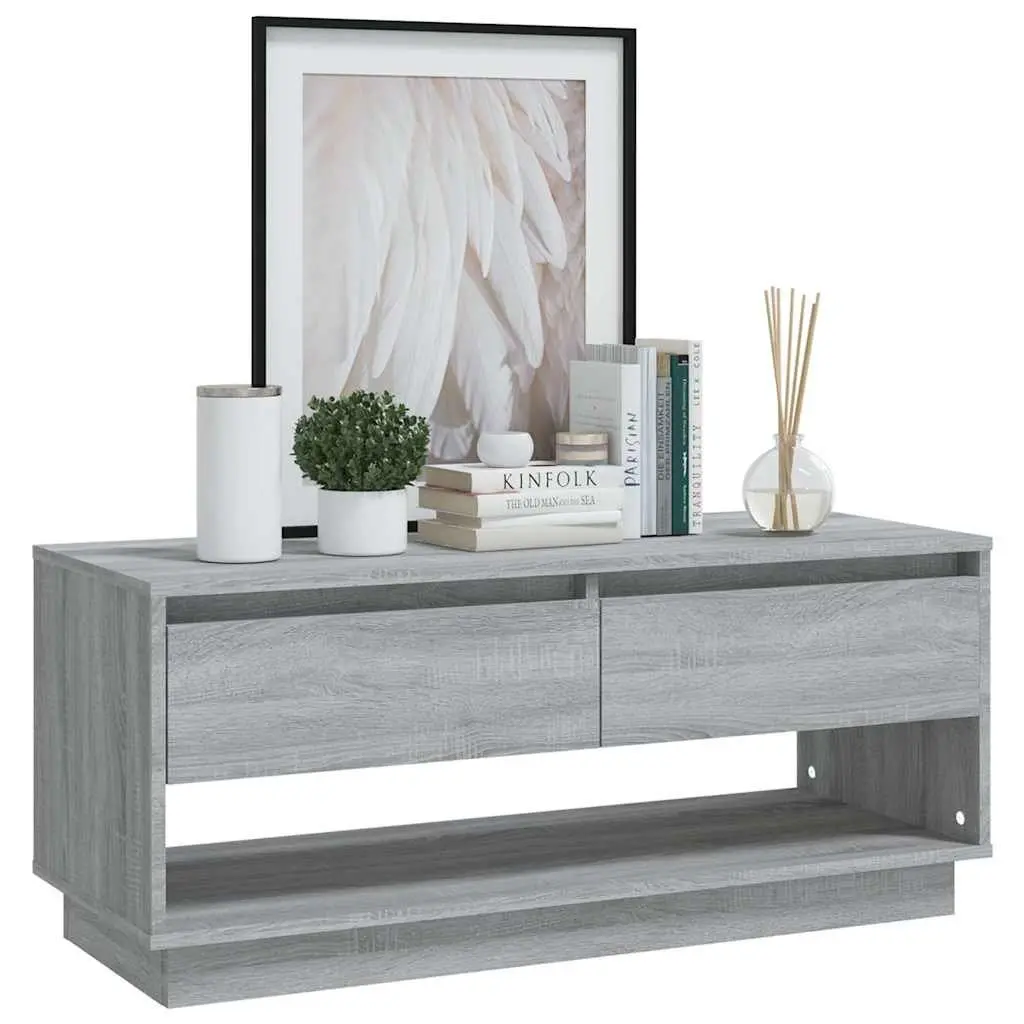TV Cabinet Media Storage Engineered Wood 102 x 41 x 44 cm Grey Sonoma