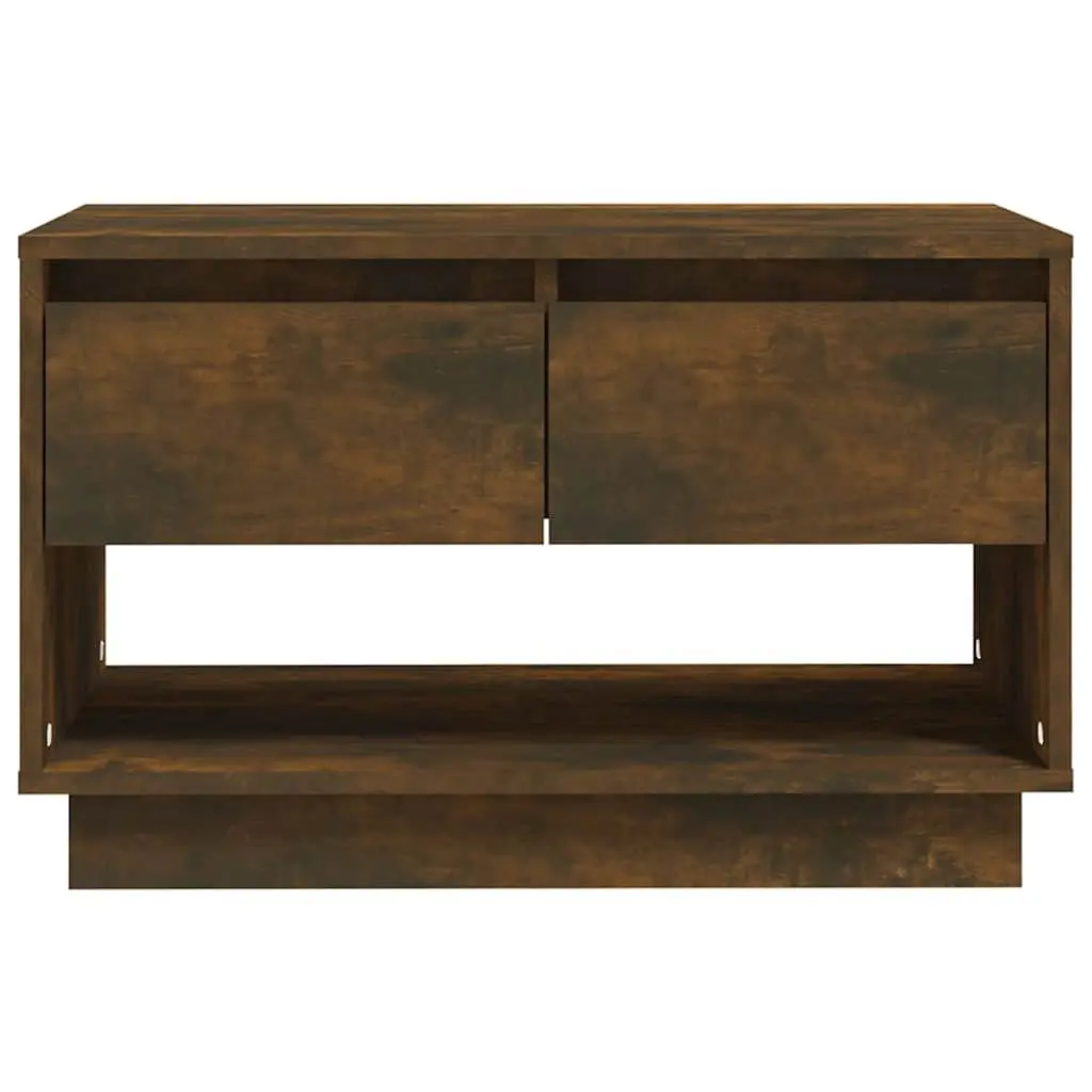 TV Cabinet Brown Living Room Storage Unit 2 Drawers Open Compartment 70 x 41 x 44 cm