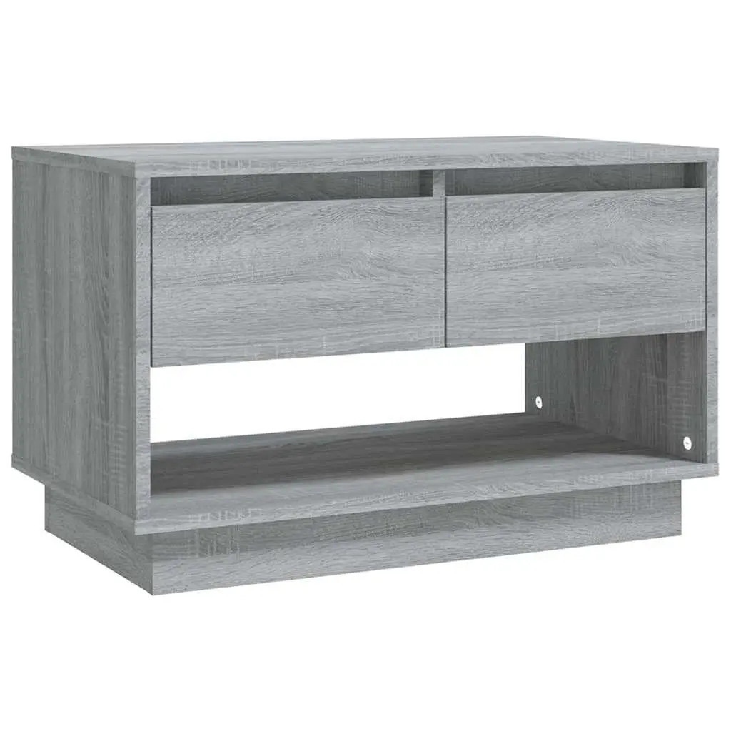 TV Cabinet Grey 70x41x44cm Living Room Storage Unit with Drawers Open Compartment