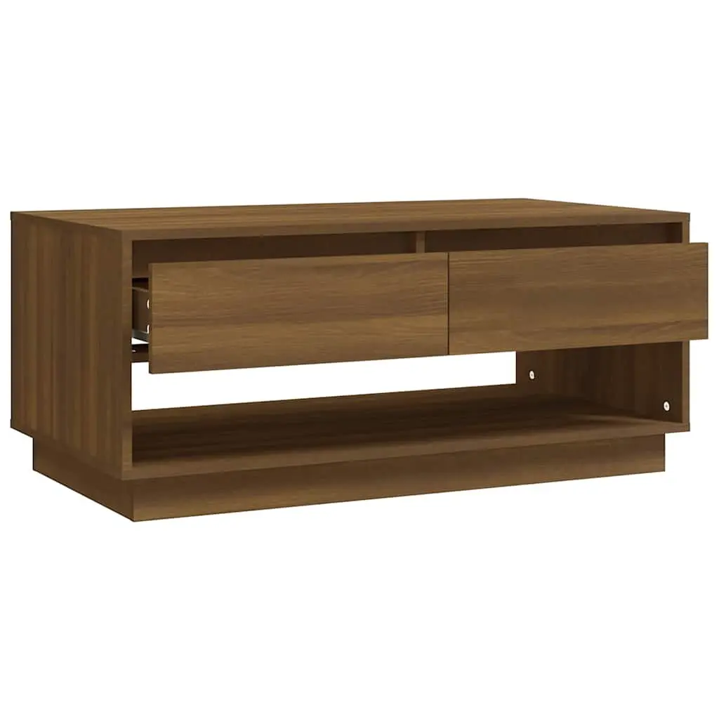 Coffee Table Storage Brown Oak 102.5x55x44 cm