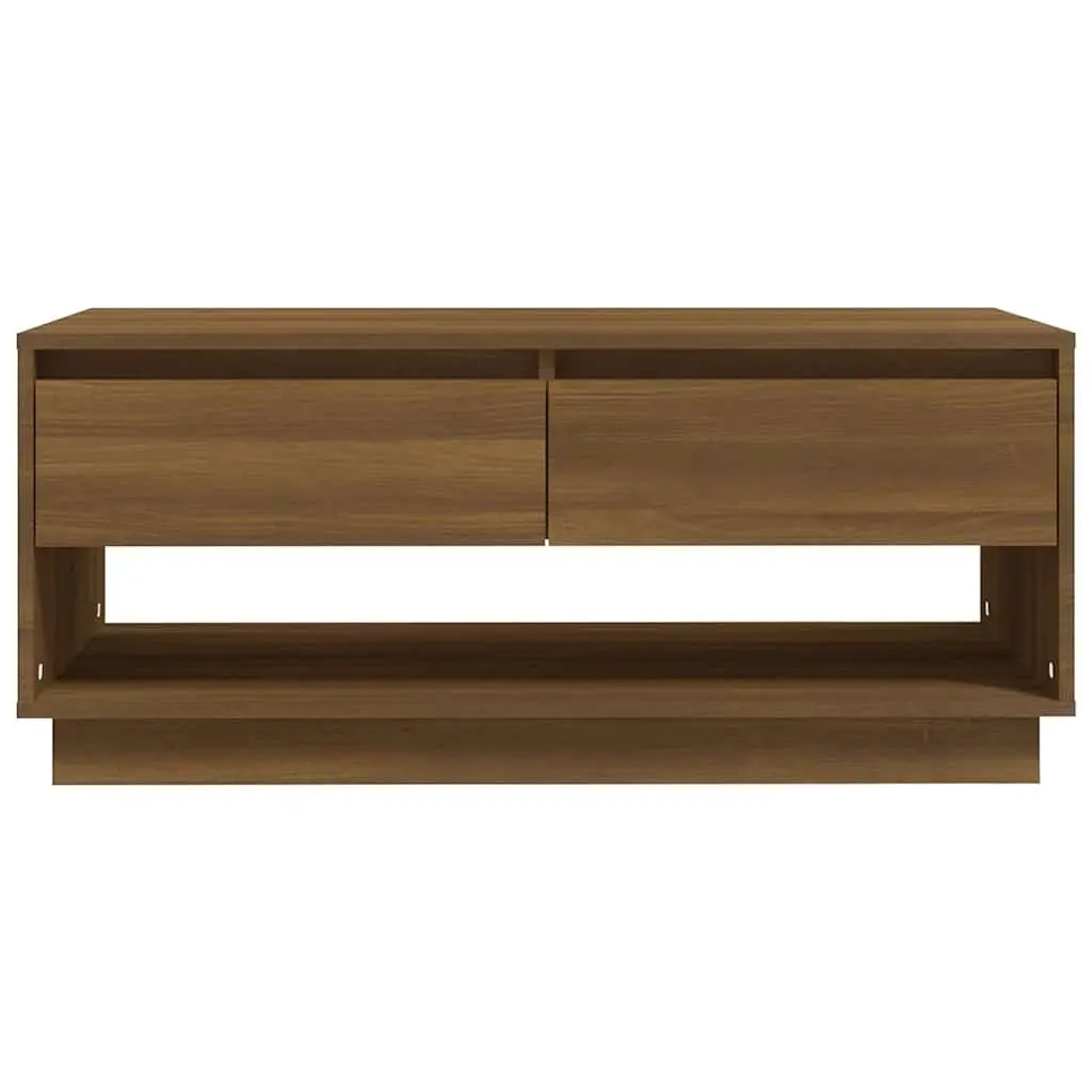 Coffee Table Storage Brown Oak 102.5x55x44 cm