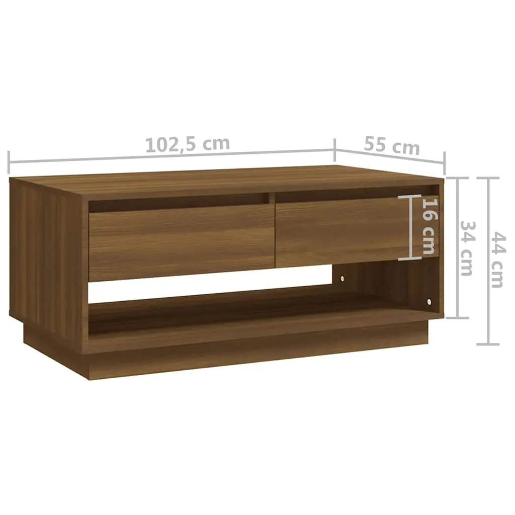 Coffee Table Storage Brown Oak 102.5x55x44 cm