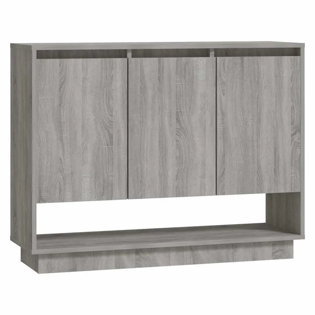 Sideboard Storage Cabinet Grey 97x31x75cm 3 Door Buffet Cupboard Display Unit