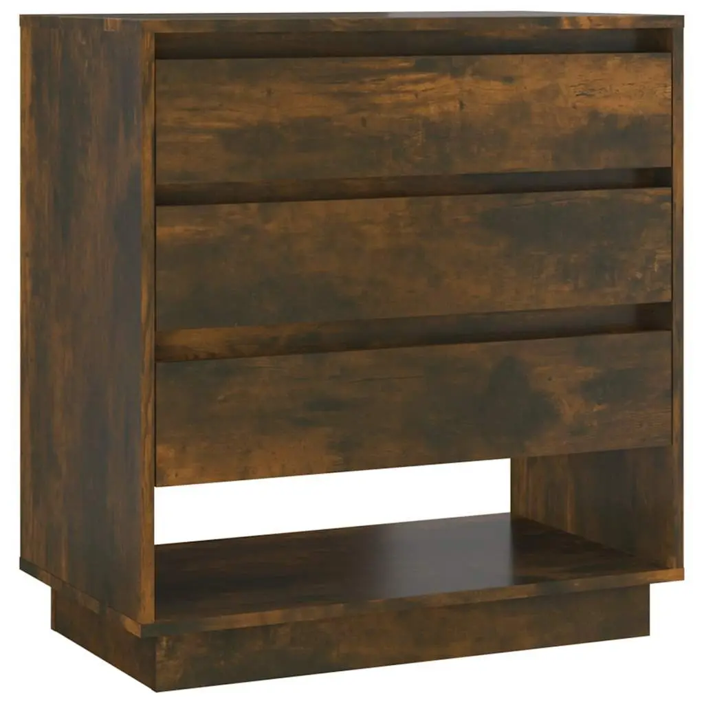 Sideboard Storage Cabinet Brown Engineered Wood 3 Drawers 1 Compartment