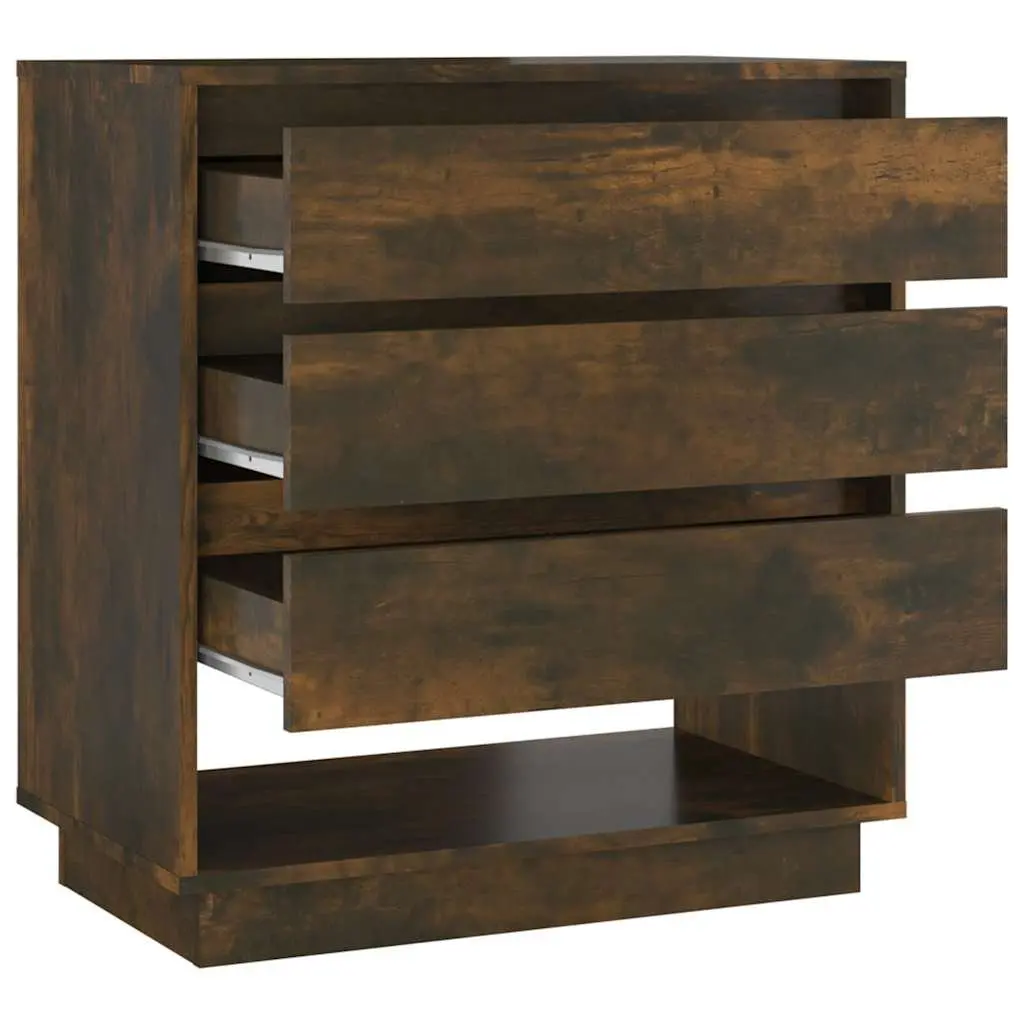 Sideboard Storage Cabinet Brown Engineered Wood 3 Drawers 1 Compartment
