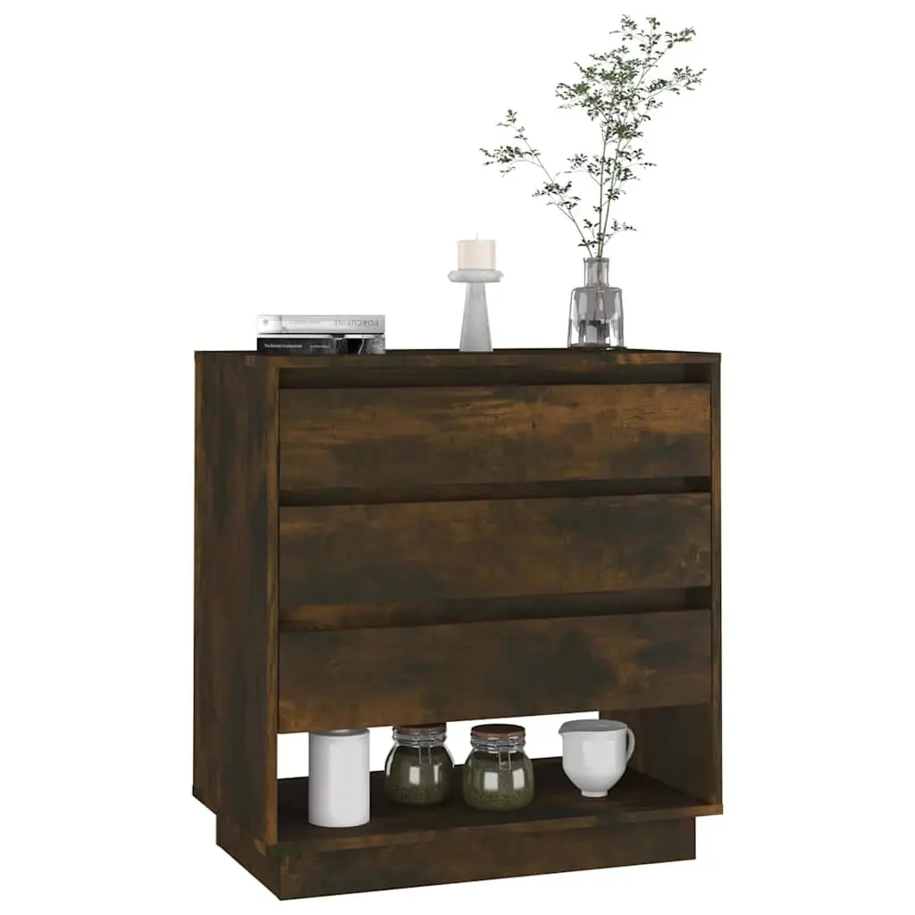 Sideboard Storage Cabinet Brown Engineered Wood 3 Drawers 1 Compartment