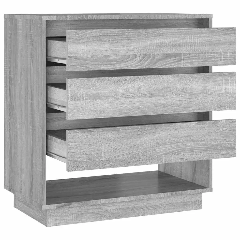 Sideboard Grey Sonoma Storage Cabinet 3 Drawers 1 Compartment