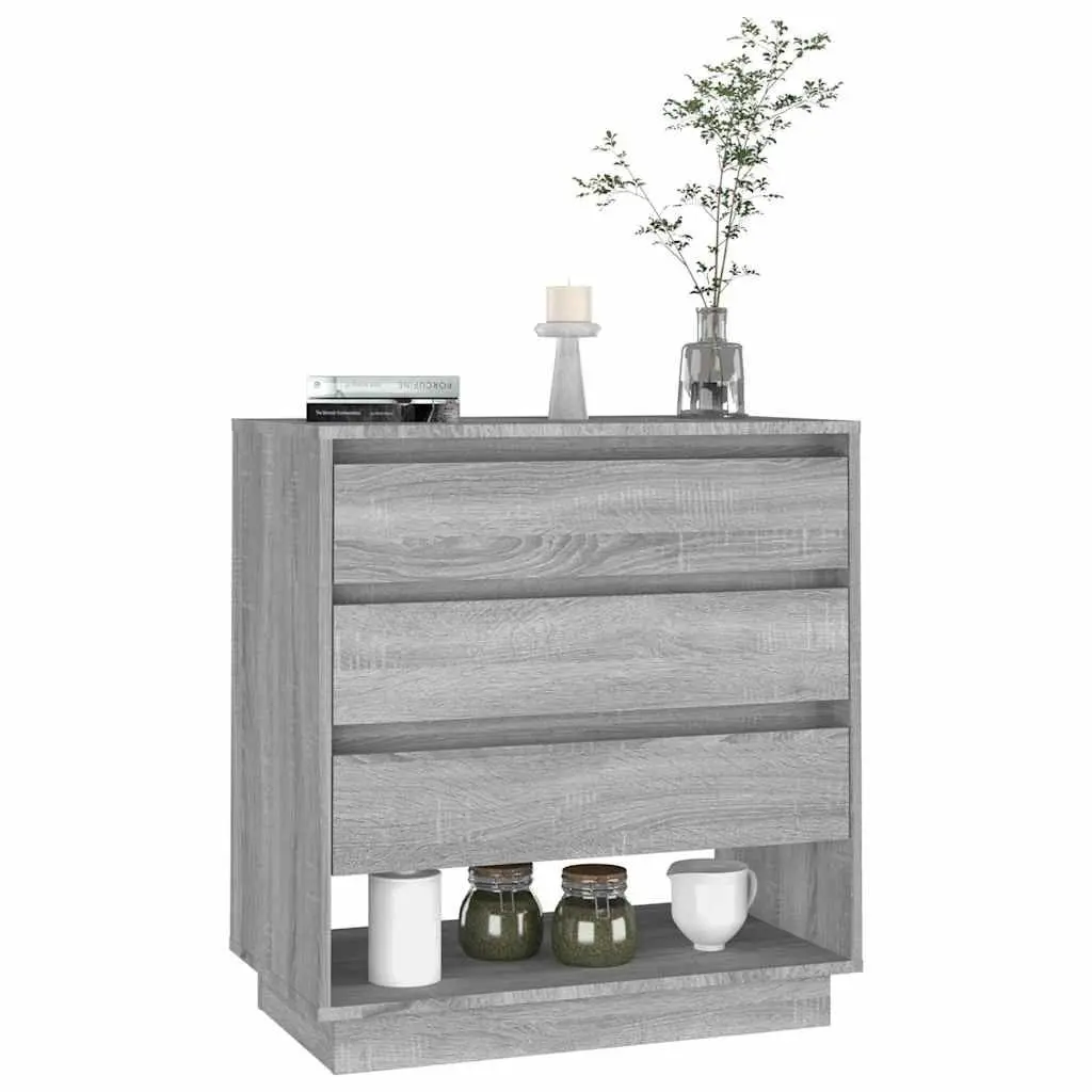 Sideboard Grey Sonoma Storage Cabinet 3 Drawers 1 Compartment