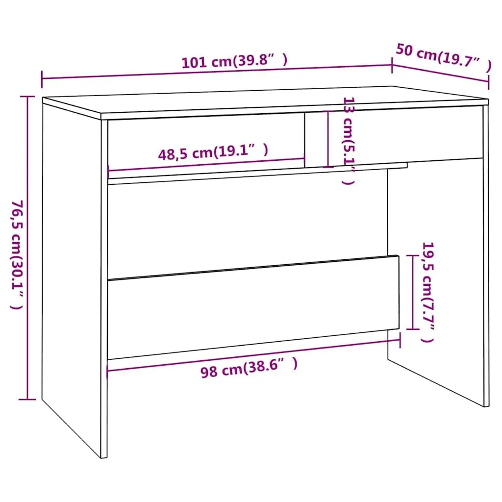 Grey Sonoma Office Desk Computer Workstation Study Table 2 Drawers Storage