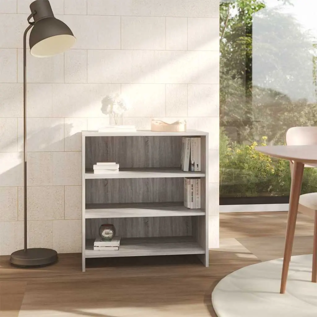 Sideboard Storage Cabinet 3 Shelf Display Cupboard 70 x 40.5 x 75 cm Grey